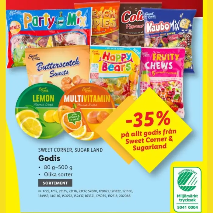 Sweet Corner Kaubo Mix, Godispåsar Lidl