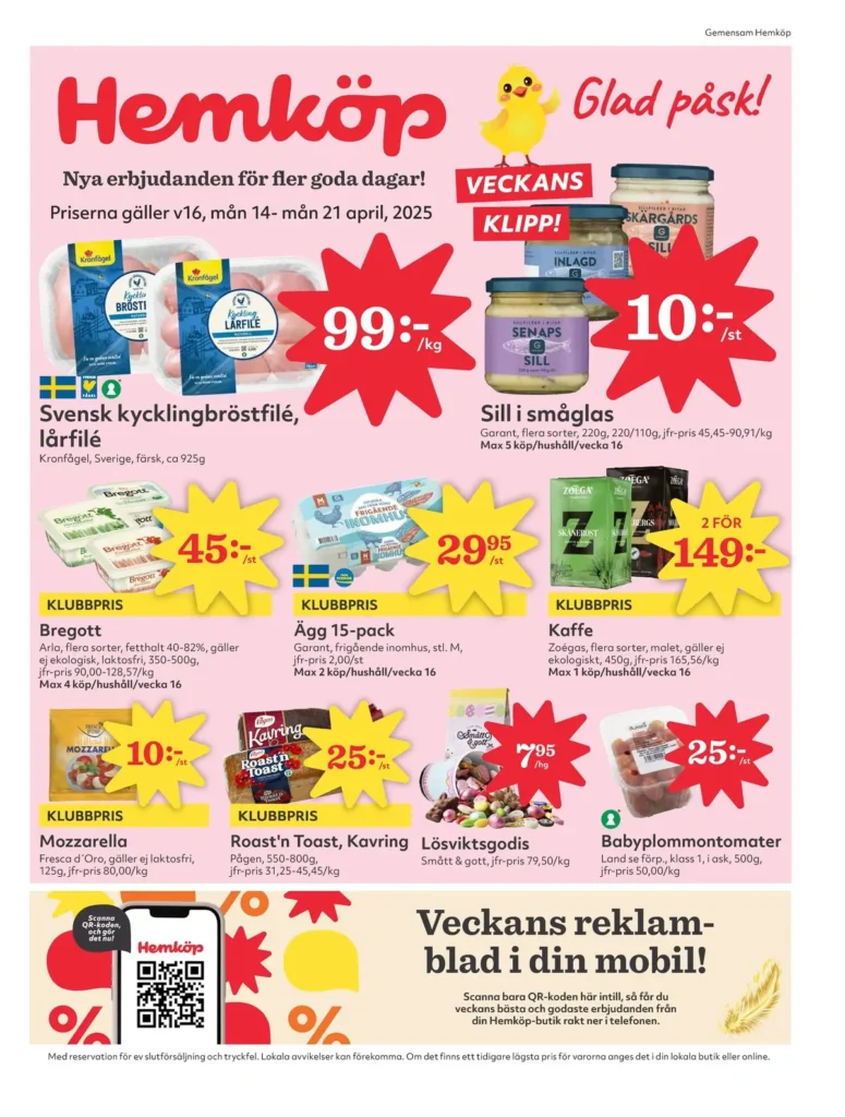 hemköp veckans erbjudande gäller till 21.4.2025