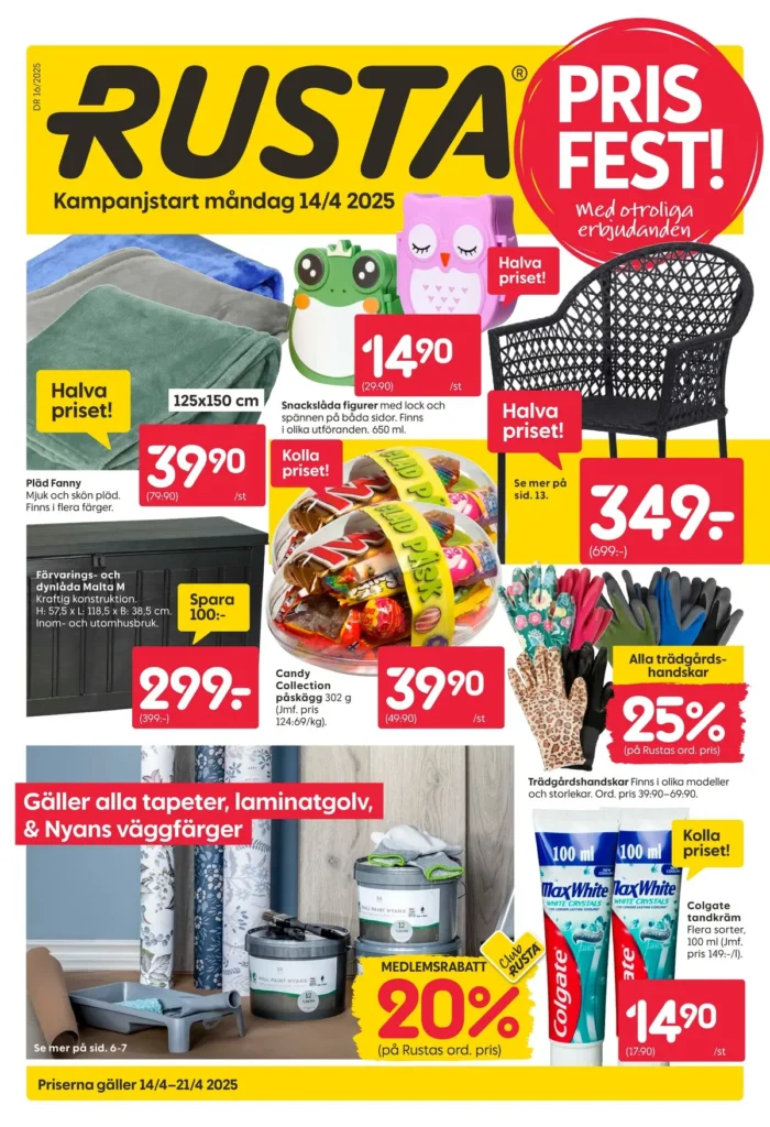 Rusta annonsblad denna vecka gäller till 21.4.2025 rusta erbjudanden gäller till 21.4.2025