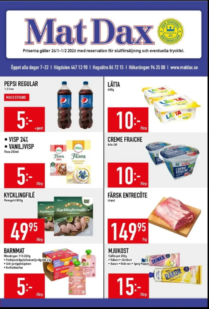 matdax erbjudanden gäller till 1.2.2026