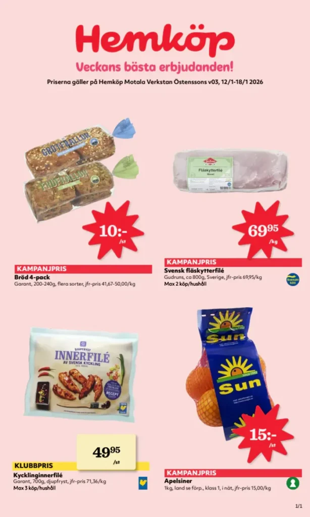 östenssons erbjudande gäller till 18.1.2026